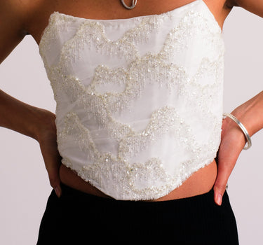 Carrara Mountain White Corset Top