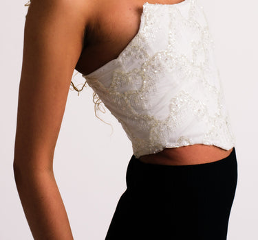 Carrara Mountain White Corset Top